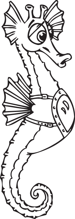 Plansa de colorat cu Cal de mare 18 10